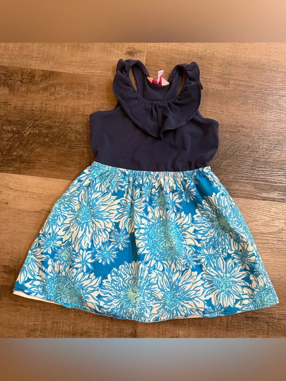 Lilly Pulitzer Girls Dress Size Small 4/5 Lion Floral Blue White